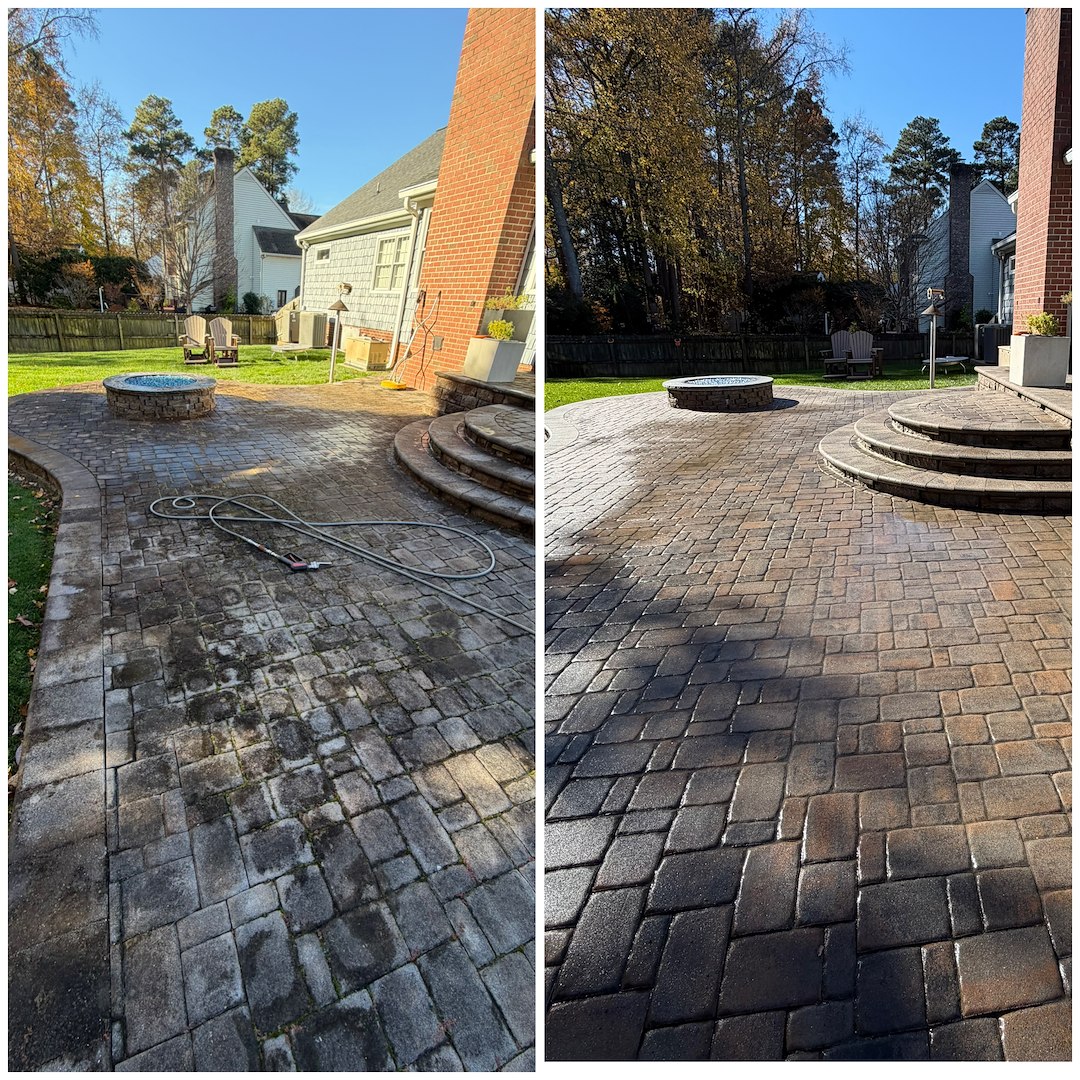 A beautiful patio cleaning and refresh in Yorktown Va 