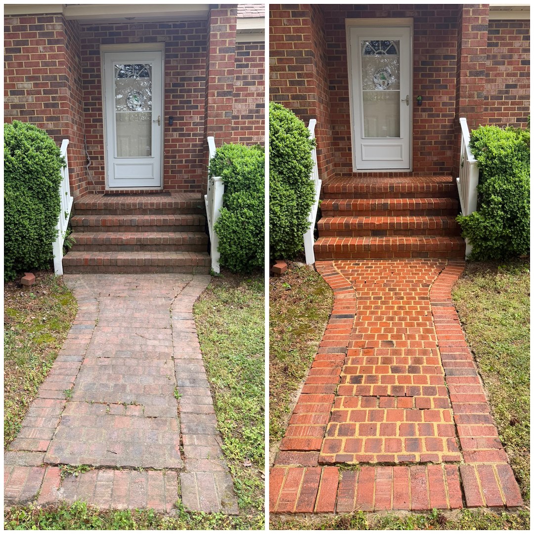 Brick washing and surface cleaning transformation in Gloucester Va